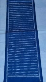 Blue Silk Kantha Stitch Stole – Chevron Inspired Pattern