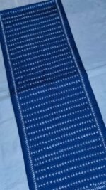 Blue Silk Kantha Stitch Stole – Chevron Inspired Pattern - Image 2