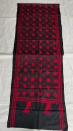 Black  Silk Stole – Floral Kantha Embroidery - Image 4