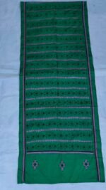 Emerald Green Silk Kantha Stitch Stole – Geometric Tribal Embroidery - Image 4