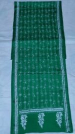 Emerald Green Silk Kantha Stitch Stole