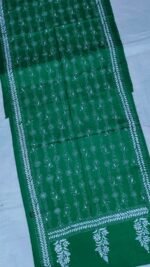 Emerald Green Silk Kantha Stitch Stole - Image 2