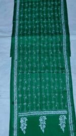 Emerald Green Silk Kantha Stitch Stole - Image 5