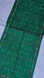 Forest Green Silk Kantha Stitch Stole – Floral Embroidery - Image 3