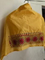 Handmade Yellow Silk Kantha Blouse Material - Image 3