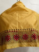 Handmade Yellow Silk Kantha Blouse Material - Image 2