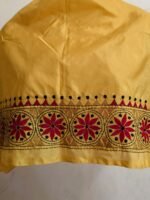 Handmade Yellow Silk Kantha Blouse Material - Image 4
