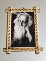Rustic Wooden Wall Frame with Rabindranath Tagore Portrait - Image 3