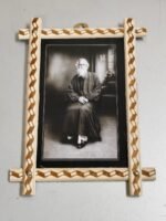 Vintage Wooden Wall Frame with Seated Portrait of Rabindranath Tagore