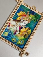 Colorful Wooden Wall Frame with Radha Krishna Divine Love Portrait - Image 4