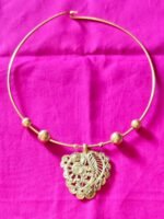 Handcrafted Dokra Hasuli Necklace | Intricate Tribal Brass Pendant - Image 2