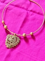 Handcrafted Dokra Hasuli Necklace | Intricate Tribal Brass Pendant - Image 4