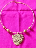 Handcrafted Dokra Hasuli Necklace | Intricate Tribal Brass Pendant