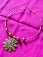 Dokra Sun Face Pendant Necklace | Traditional Hasuli Jewellery in Brass - Image 5