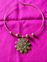 Dokra Sun Face Pendant Necklace | Traditional Hasuli Jewellery in Brass