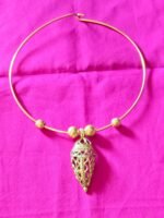 Handcrafted Dokra Pendant Necklace | Tribal Brass Hasuli