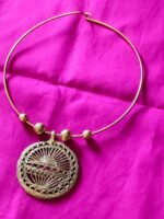 Handcrafted Dokra Rising Sun Pendant Necklace | Tribal Brass Hasuli Jewellery - Image 4