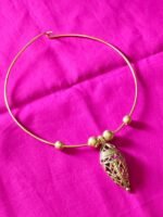 Handcrafted Dokra Pendant Necklace | Tribal Brass Hasuli - Image 2
