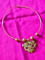 Dokra Hasuli Floral with leaf motif Necklace | Tribal Brass Jewellery - Image 2