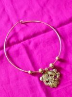 Dokra Hasuli Floral with leaf motif Necklace | Tribal Brass Jewellery - Image 3