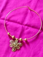 Dokra Hasuli Floral with leaf motif Necklace