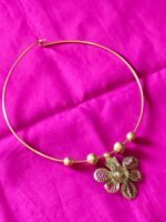 Dokra Hasuli Floral with leaf motif Necklace - Image 3