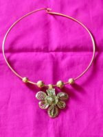 Dokra Hasuli Floral with leaf motif Necklace - Image 4