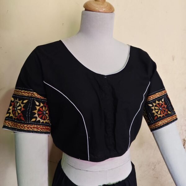 Kantha Stitch Ready Blouse – Black