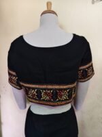 Kantha Stitch Ready Blouse – Black - Image 2