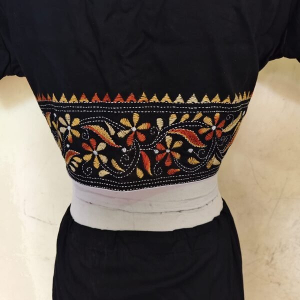 Cotton Kantha Stitch Ready Blouse – Black