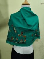 Handcrafted Kantha Stitch Cotton Blouse Piece – Green - Image 4