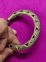 Handcrafted Tribal Dokra Brass Bracelet – Vintage Ethnic - Image 3