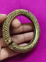 Tribal Dokra Brass Bracelet – Vintage Ethnic Design - Image 3