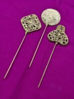 Dokra Brass Hair Pins –  Collection Set of 3 - Image 2