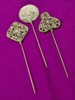 Dokra Brass Hair Pins –  Collection Set of 3 - Image 3