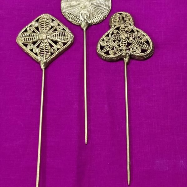 Dokra Brass Hair Pins – Collection Set of 3