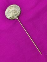 Handcrafted Dokra Brass Hair Pin – Round Design - Image 4