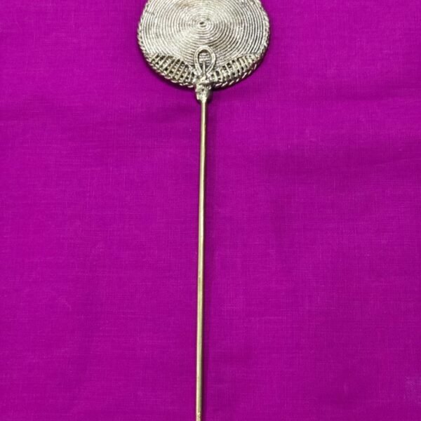 Handcrafted Dokra Brass Hair Pin – Round Design