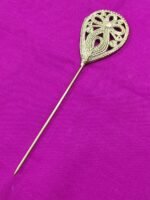 Handcrafted Dokra Brass Hair Pin – Flower Design - Image 3
