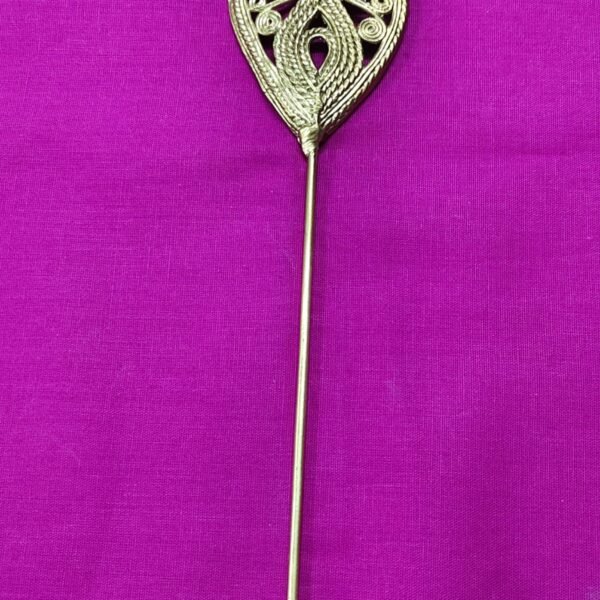 Handcrafted Dokra Brass Hair Pin – Flower Design