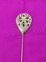Handcrafted Dokra Brass Hair Pin – Flower Design - Image 2