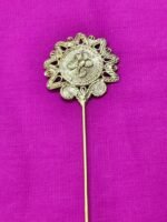 Handcrafted Dokra Hair Pin – Sunburst Floral Design - Image 5