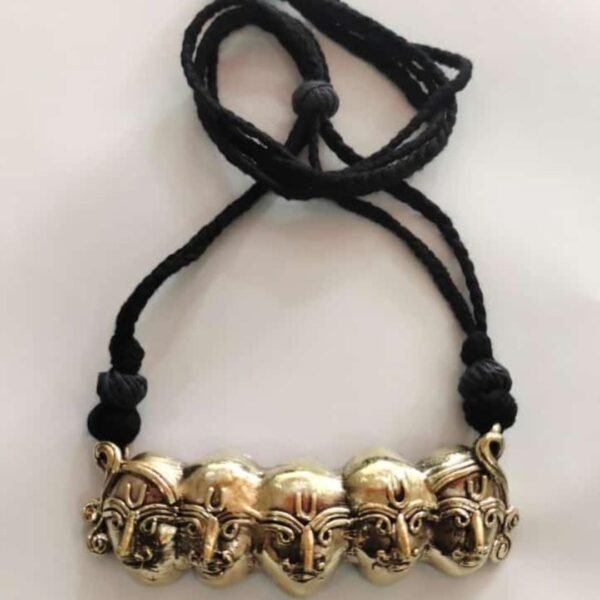 Dokra Brass Panchmukhi Tribal Face Necklace – Handcrafted Statement Jewelry
