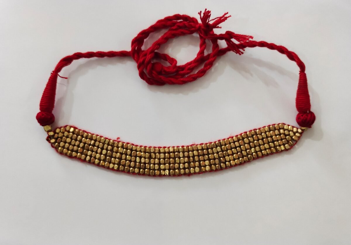 Handmade Dokra Spiral Pendant Necklace Set - Including Earrings - Image 1