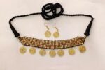 Handcrafted Dokra Spiral Pendant Necklace Set – Tribal Brass Jewelry with Earrings