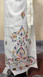 Kantha Stitch Wrap Around Skirt Cream flower design