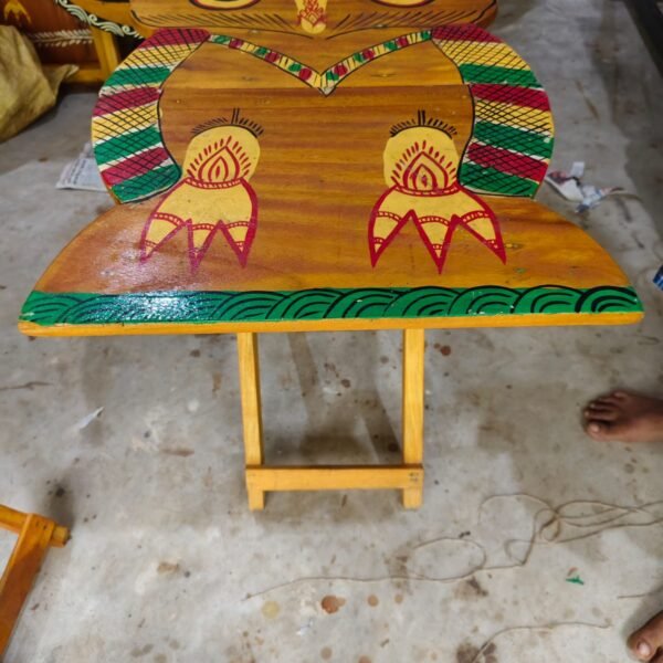 Handicraft Wooden Foldable Table for Living Room Bedroom