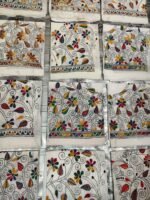 White Cotton Kantha Blouse Material Wholesale (12 Piece) - Image 2