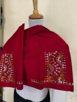 Premium Cotton Kantha Stitch Blouse Material Red - Image 4