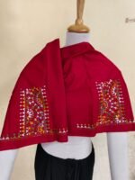Premium Cotton Kantha Stitch Blouse Material Red - Image 2